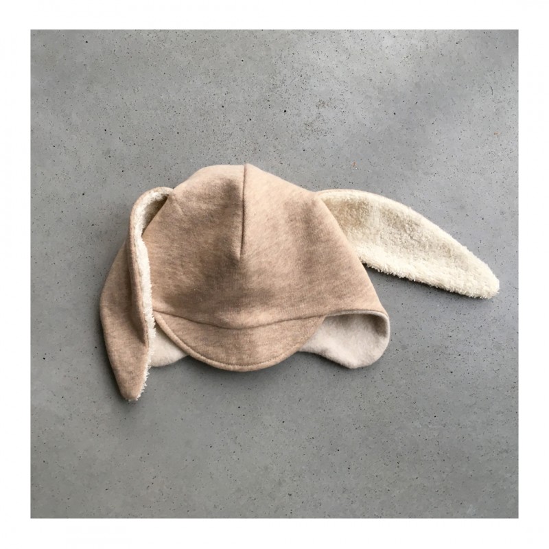 casquette lapin, bonnet,  Atelier Maïmaï coton bio, fait main à Bruxelles